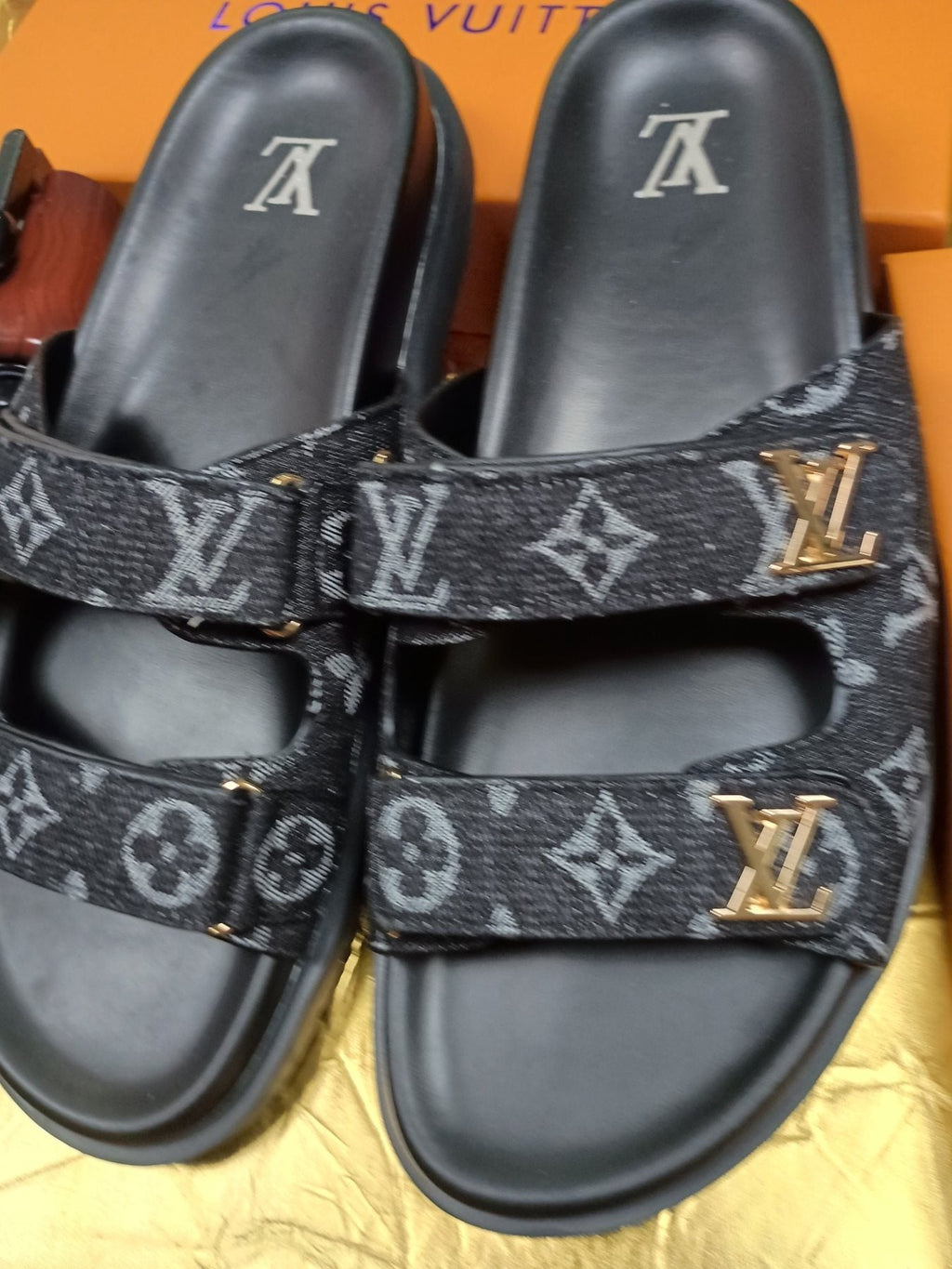 Louis Vuitton Double-Strap Slide Sandals — front