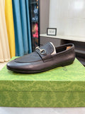 GUCCI Dark Brown Horsebit Loafers — hero