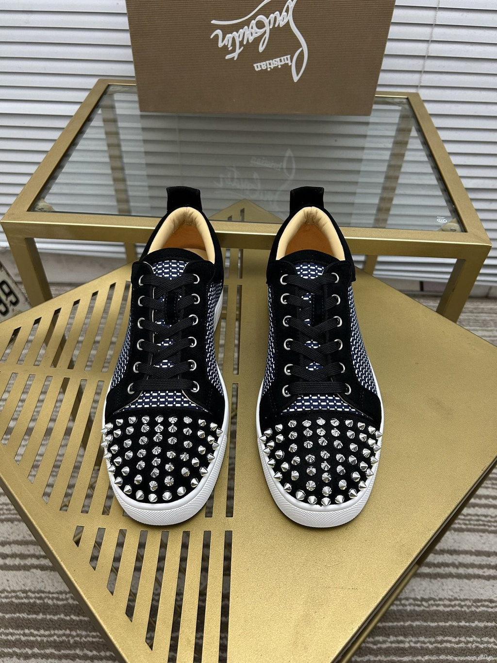 Christian Louboutin Studded Toe Low-Top Sneakers — front