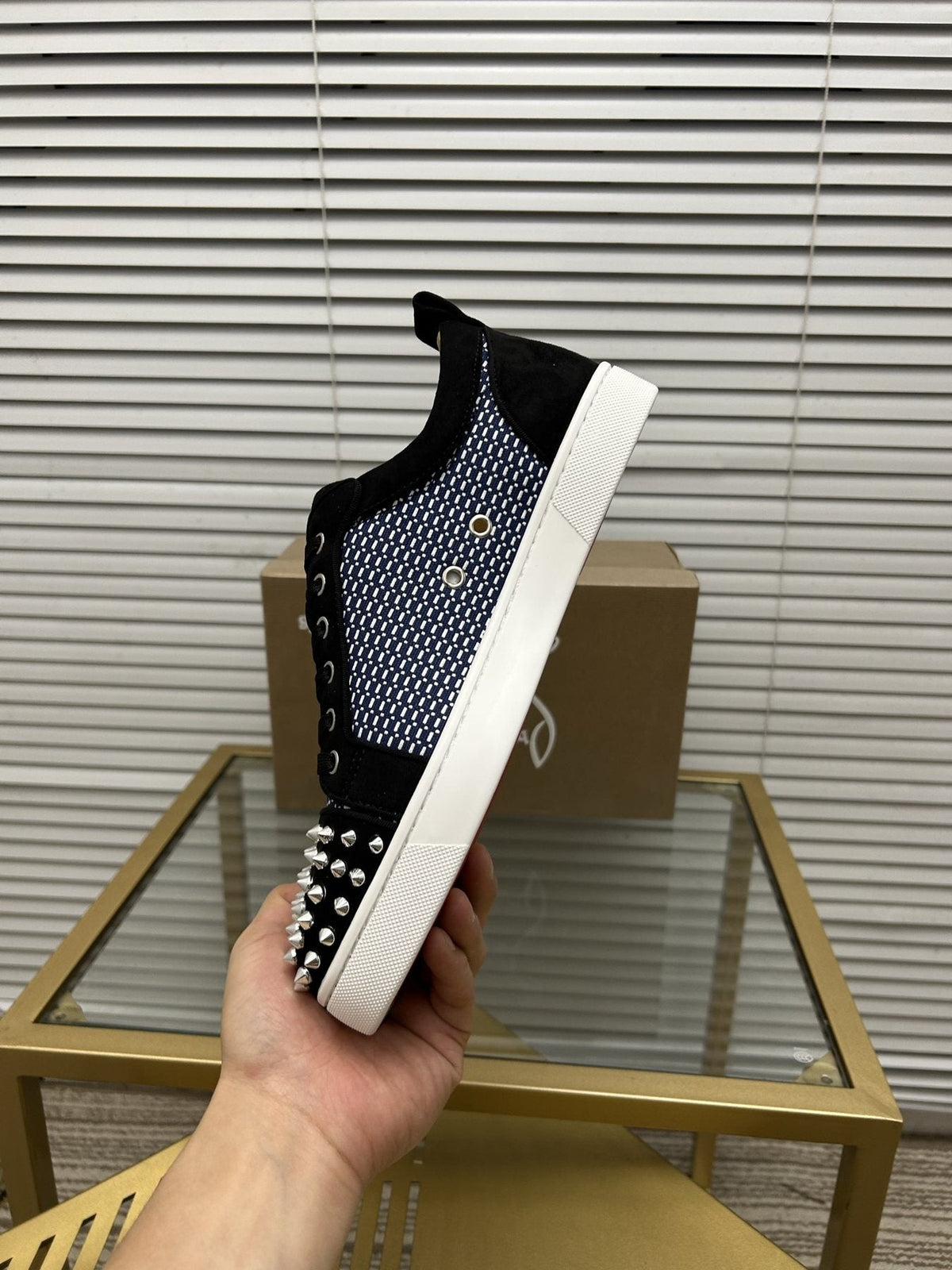 Christian Louboutin Studded Toe Low-Top Sneakers — side