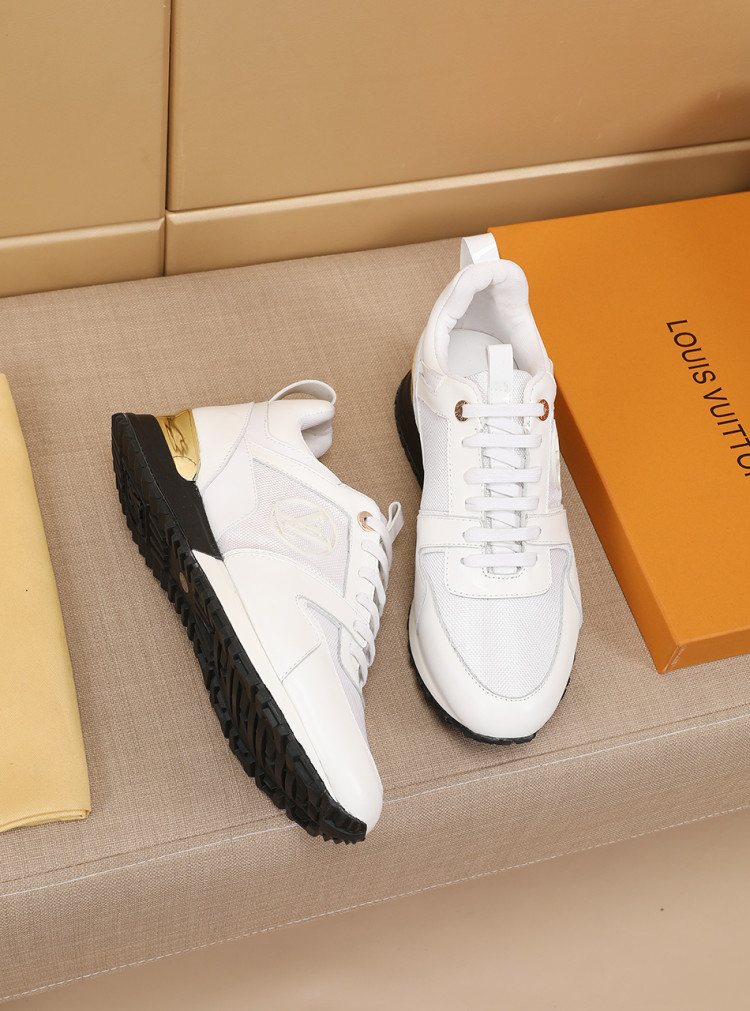 Louis Vuitton White Low-Top Sneakers — side