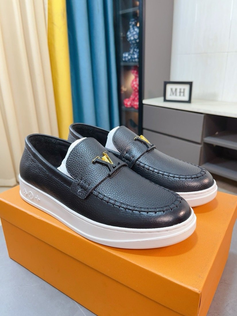 Louis Vuitton Textured Slip-On Shoes — front