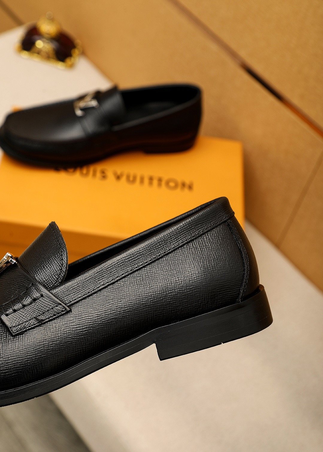 Louis Vuitton Black Hardware Loafers — detail