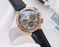 Cartier Rose Gold Black Silver Dial Strap Watch — hero
