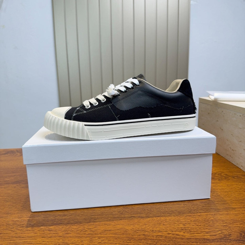 Maison Margiela Black and Off-White Low-Top Sneakers — side
