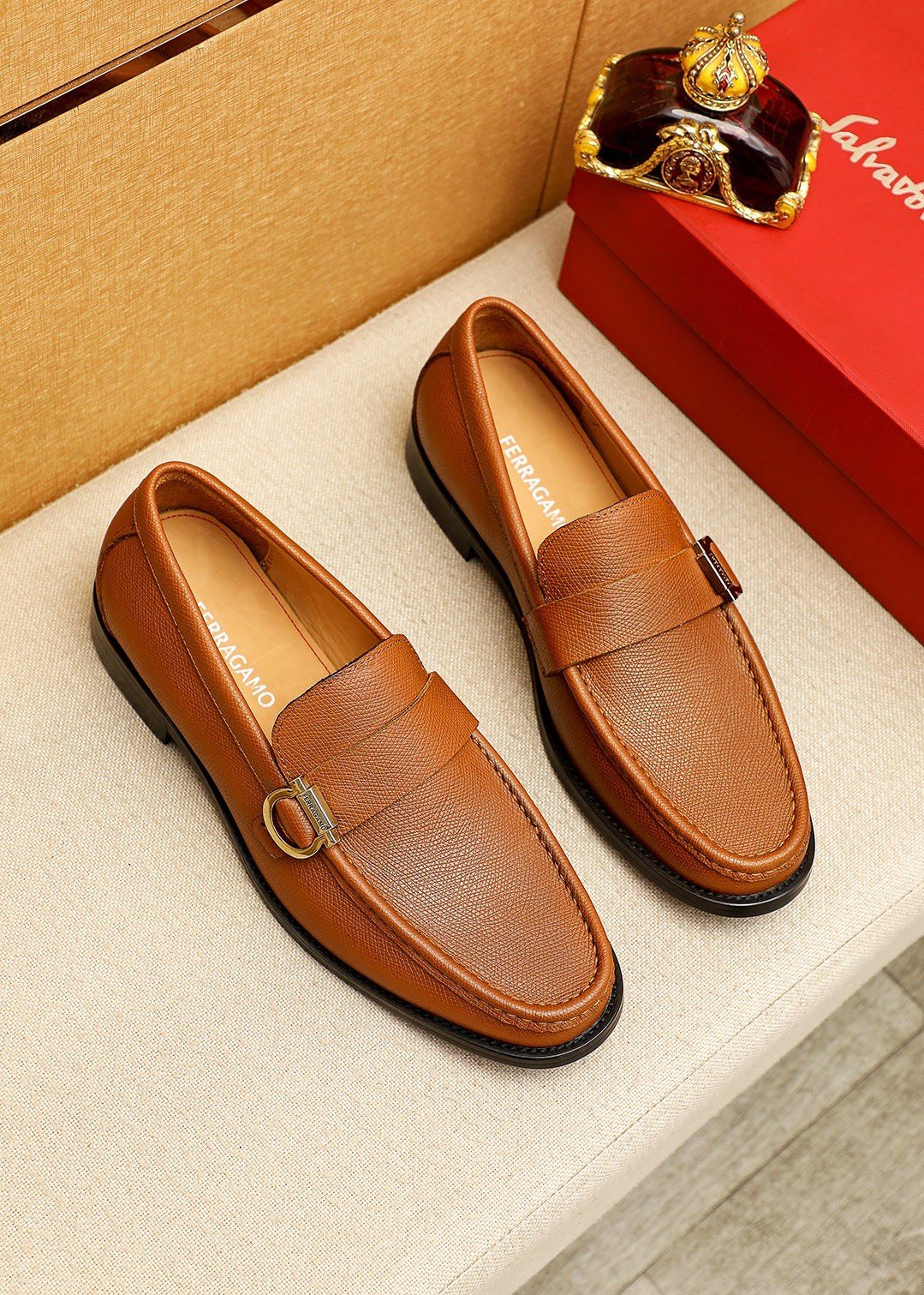 Ferragamo Buckle Leather Loafers — hero