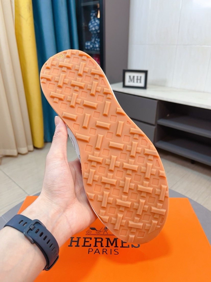 Hermès Blue H Overlay Sneakers — detail