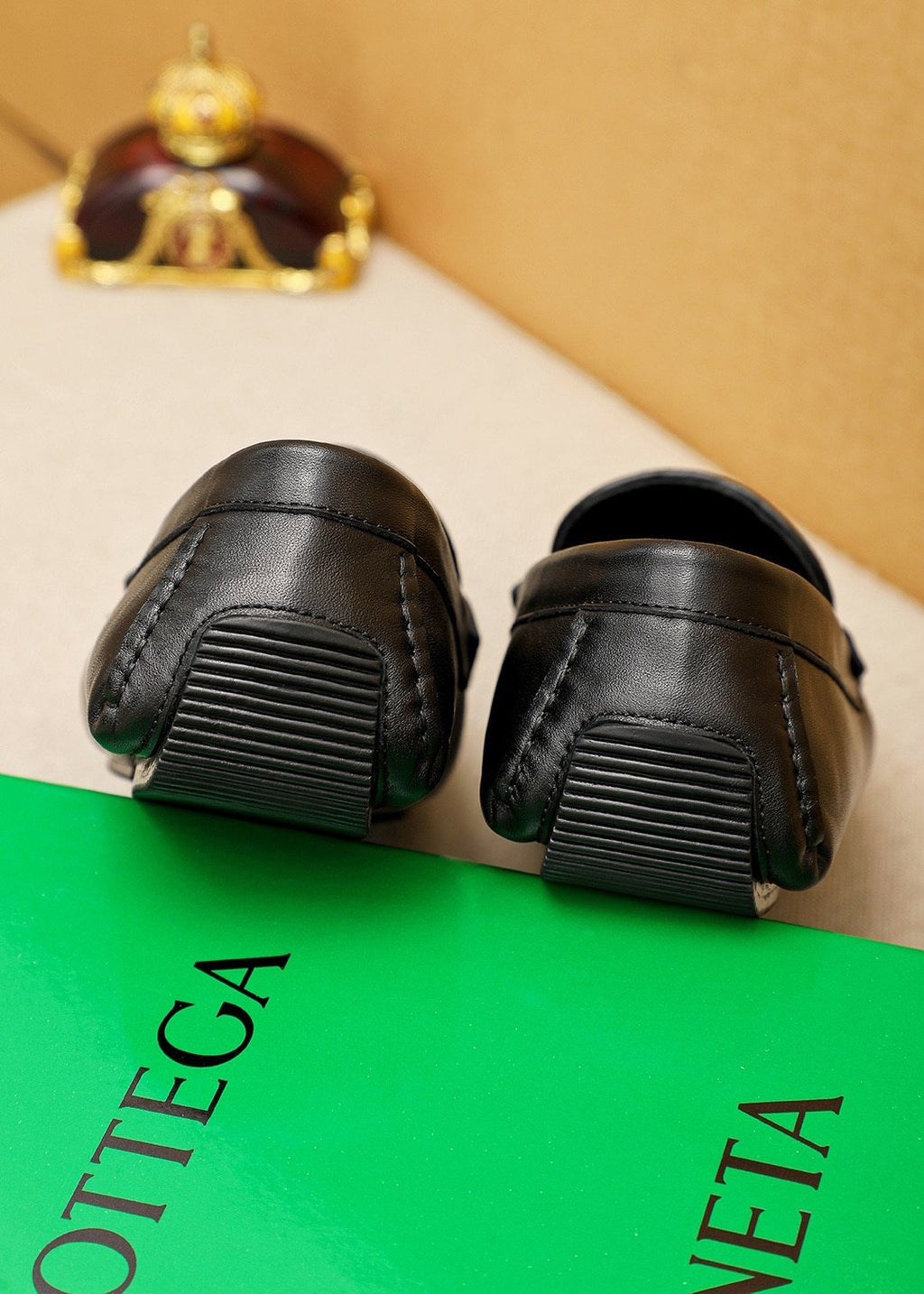Bottega Veneta Black Woven Slip-On Loafers — back