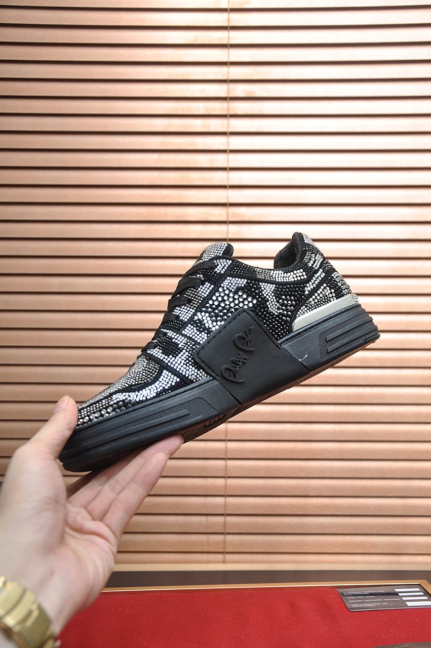 Philipp Plein Studded Black and Silver Sneakers — model