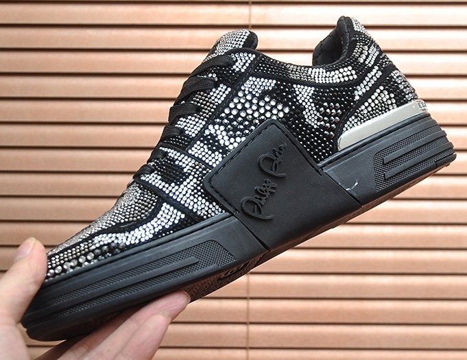 Philipp Plein Studded Black and Silver Sneakers — hero
