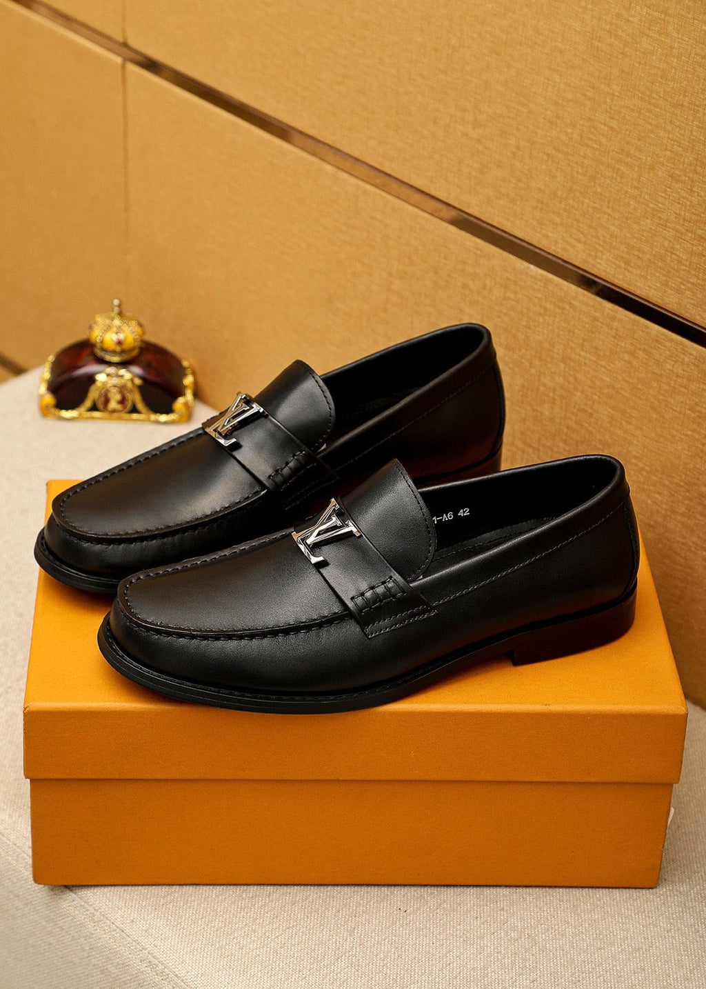 Louis Vuitton Black Metal Bar Loafers — hero