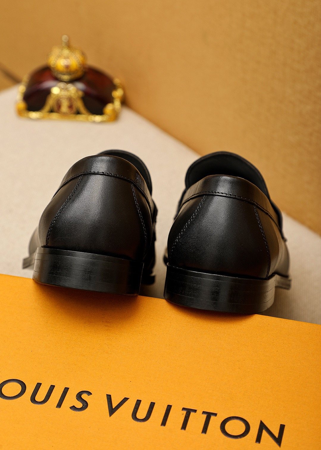 Louis Vuitton Black Metal Bar Loafers — back