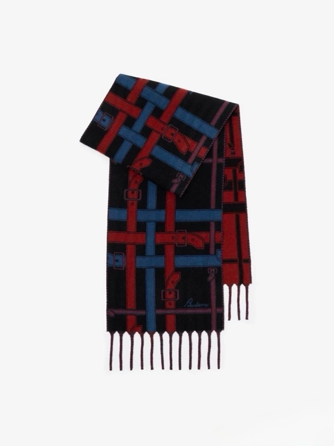 Red, Navy Blue & Black Plaid Scarf — hero
