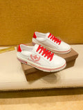 White & Red Graphic Low-Top Sneakers — hero