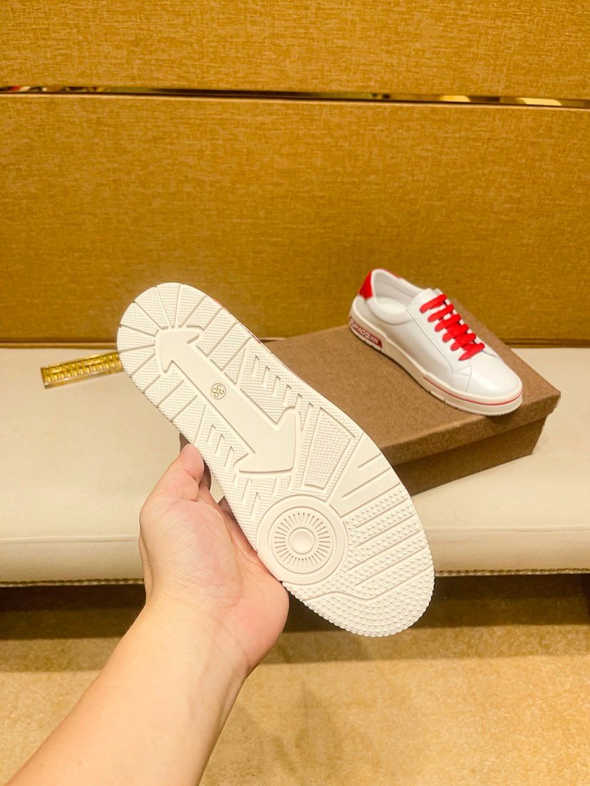 White & Red Graphic Low-Top Sneakers — detail