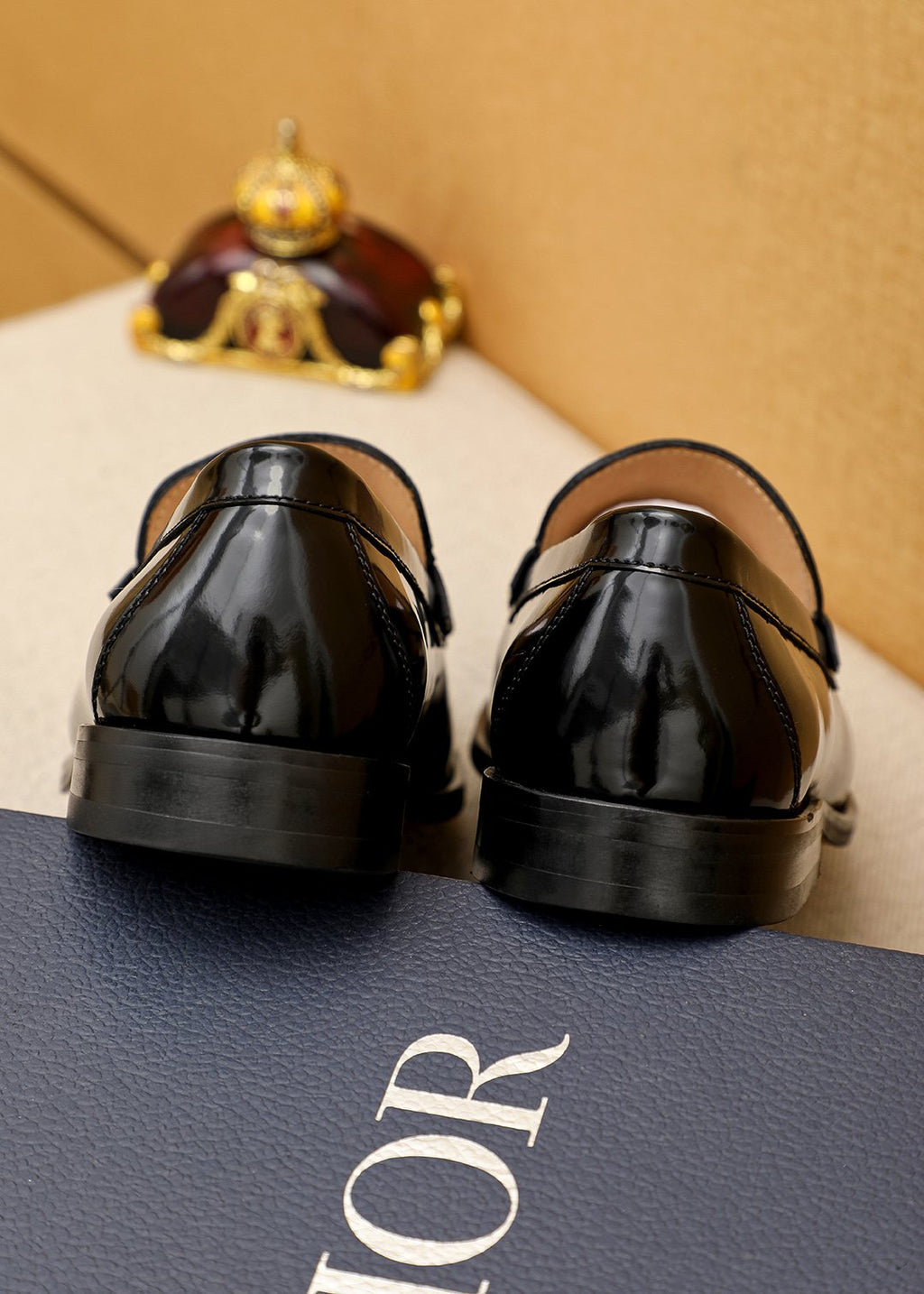 Dior Black Leather Loafers — back
