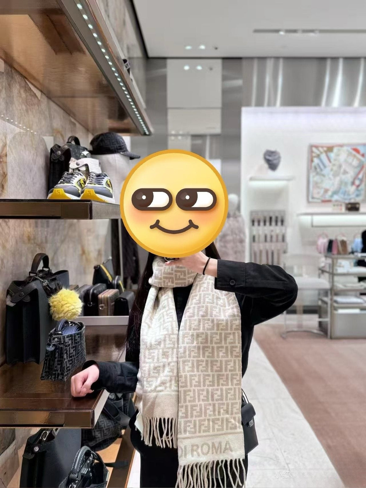FENDI FF Fringed Scarf — model