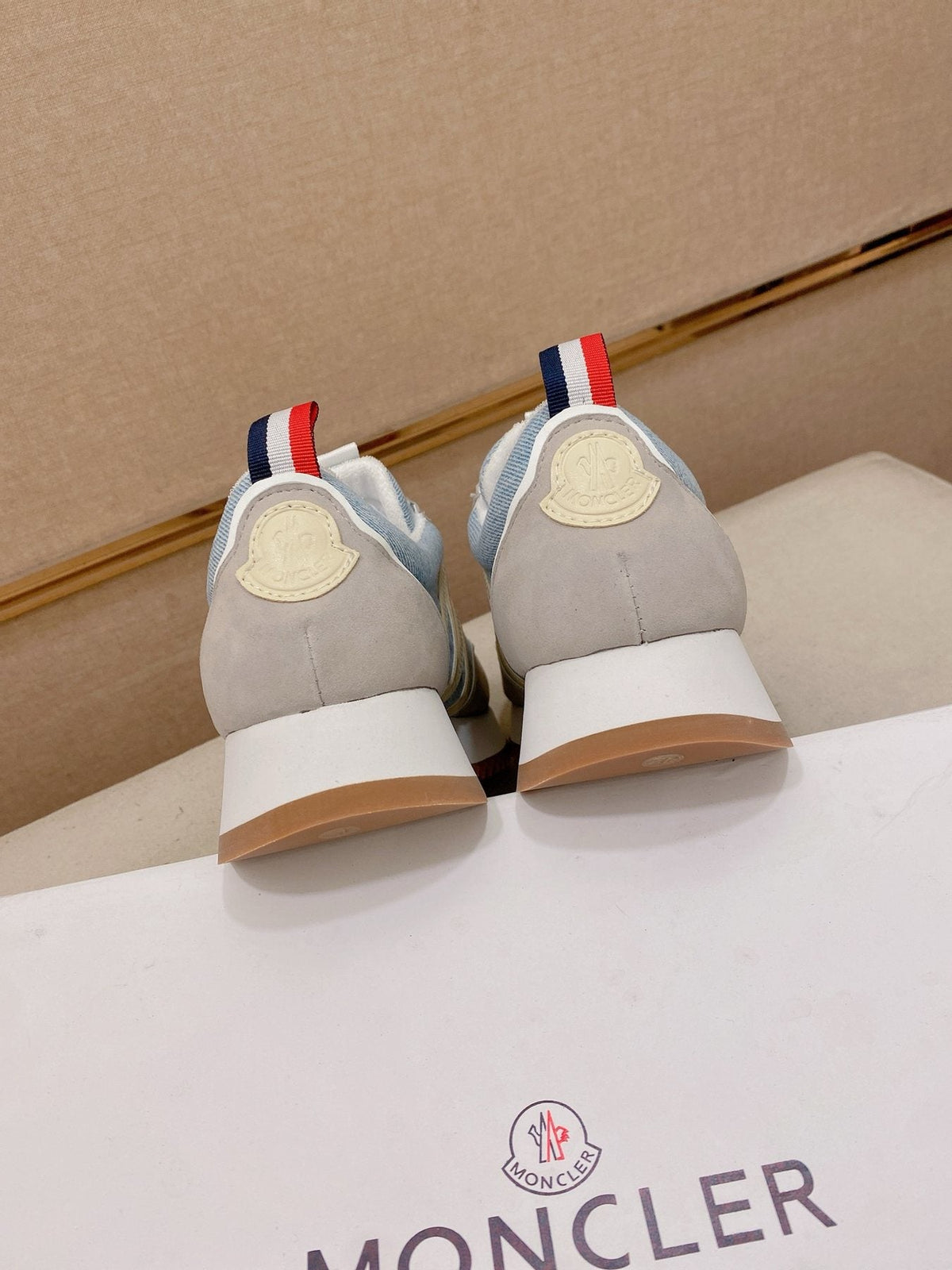 Light Blue and Gray Low-Top Sneakers — back
