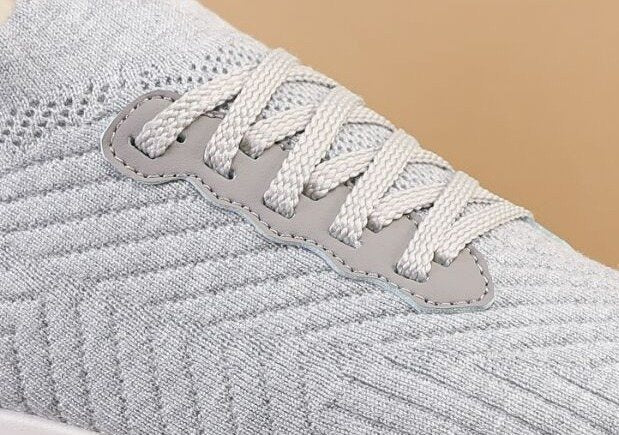 Brunello Cucinelli Light Gray Knit Sneakers — detail