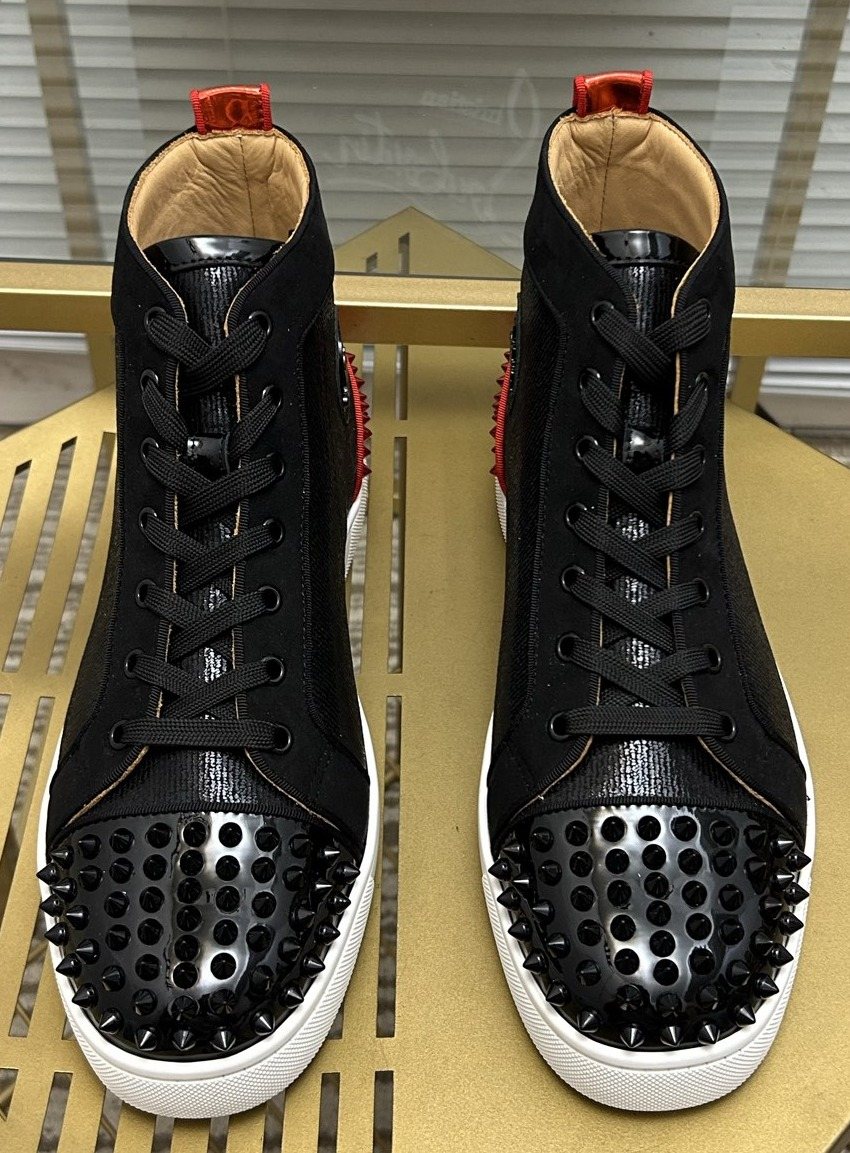 Christian Louboutin Perforated Toe High-Top Sneakers — hero
