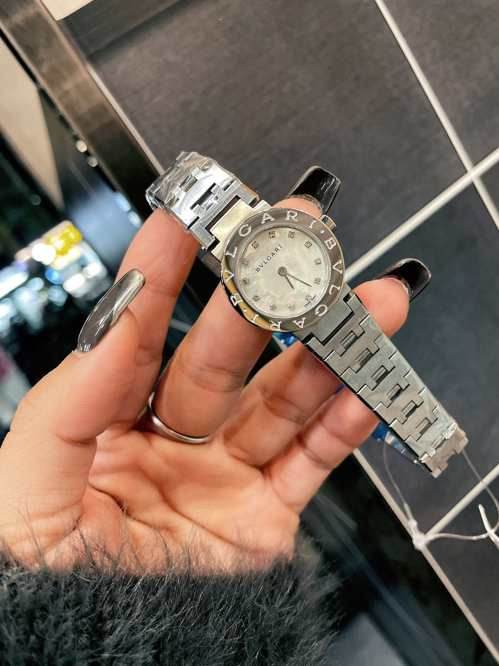 Bulgari White Dial Silver Bracelet Watch — hero