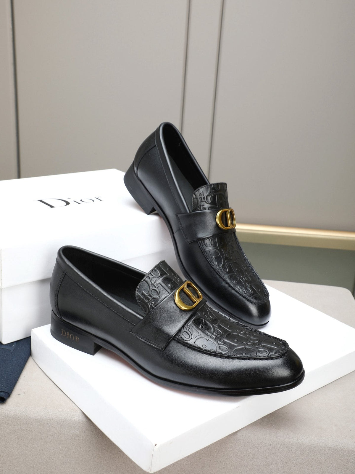 Dior Black Buckle Loafers — hero