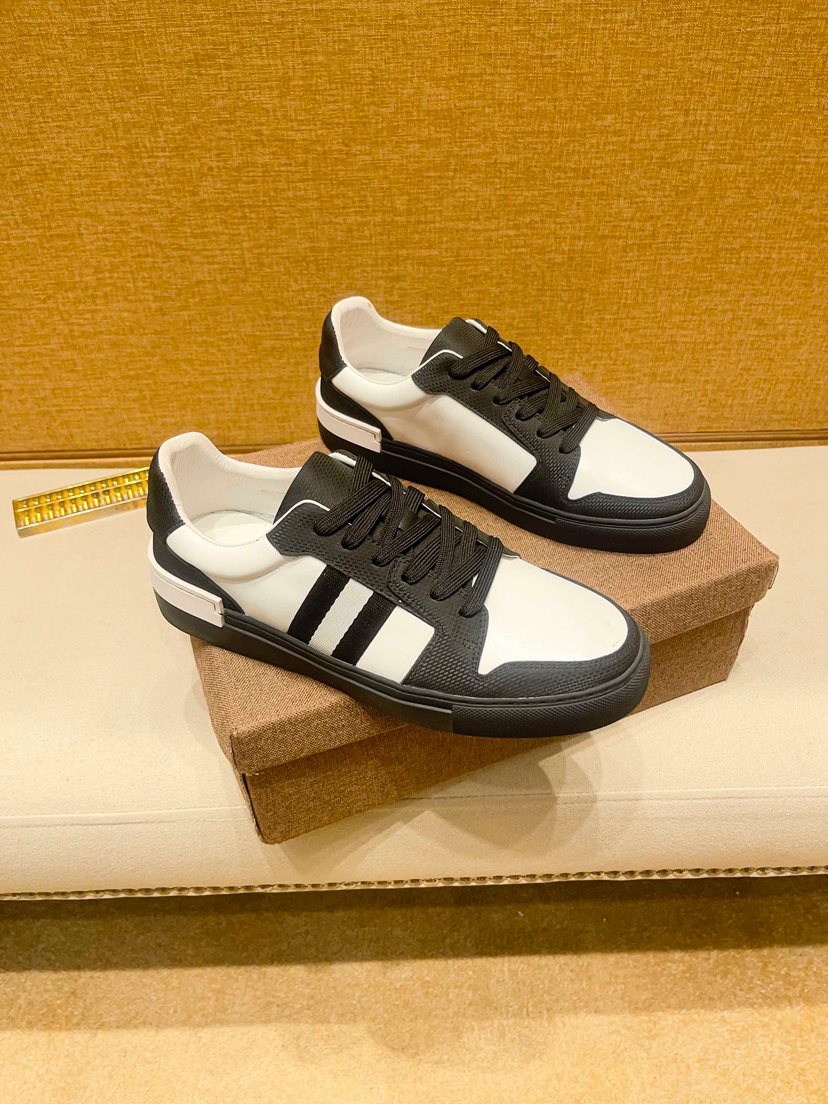 Black and White Stripe Low-Top Sneakers — hero