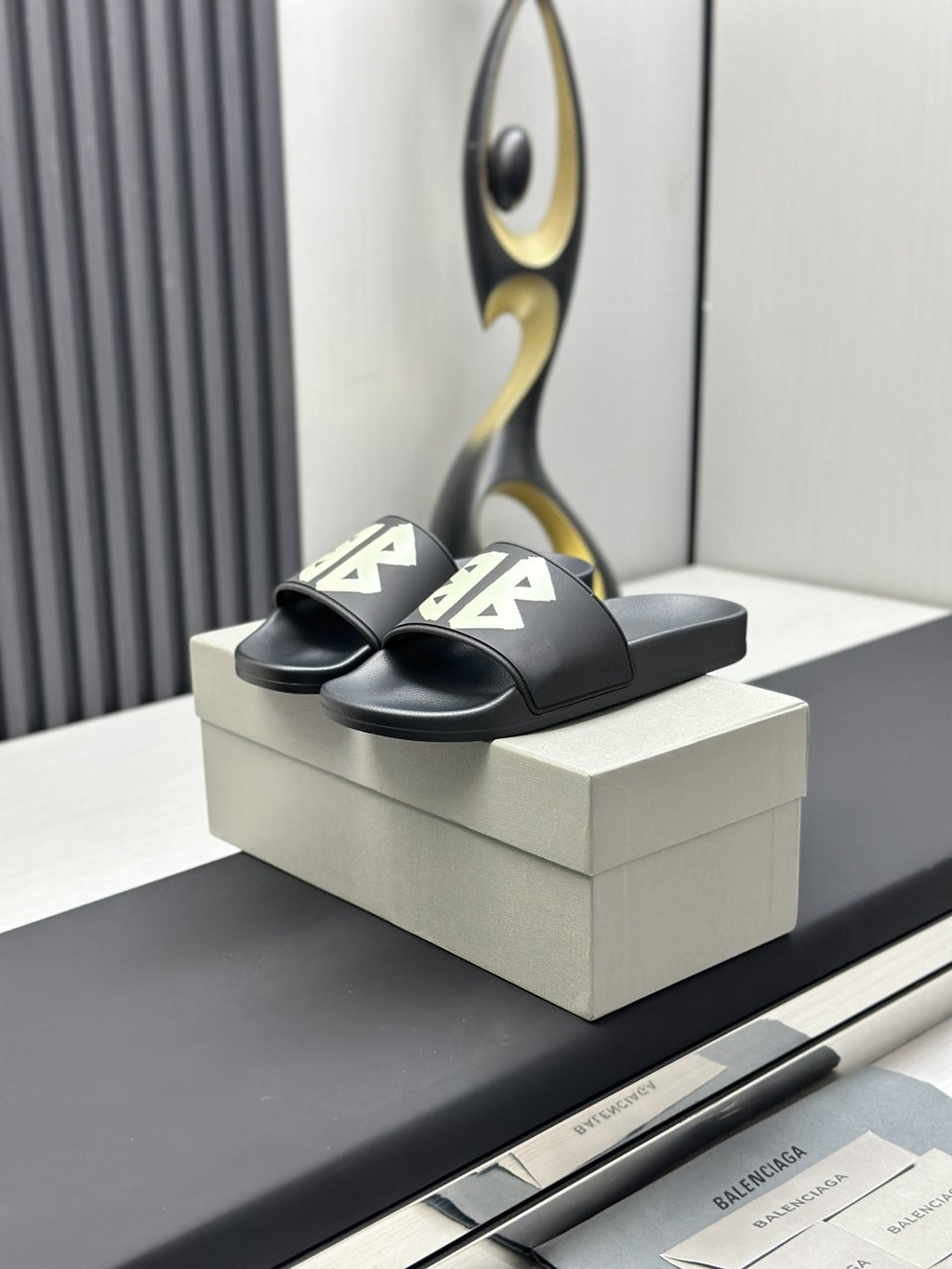 Balenciaga Logo Slide Sandals — hero