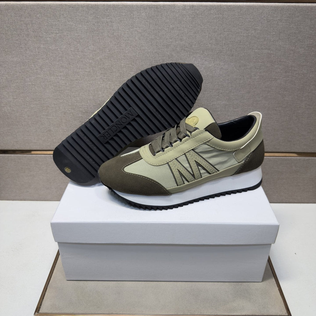 Moncler Olive Green Low-Top Sneakers — detail