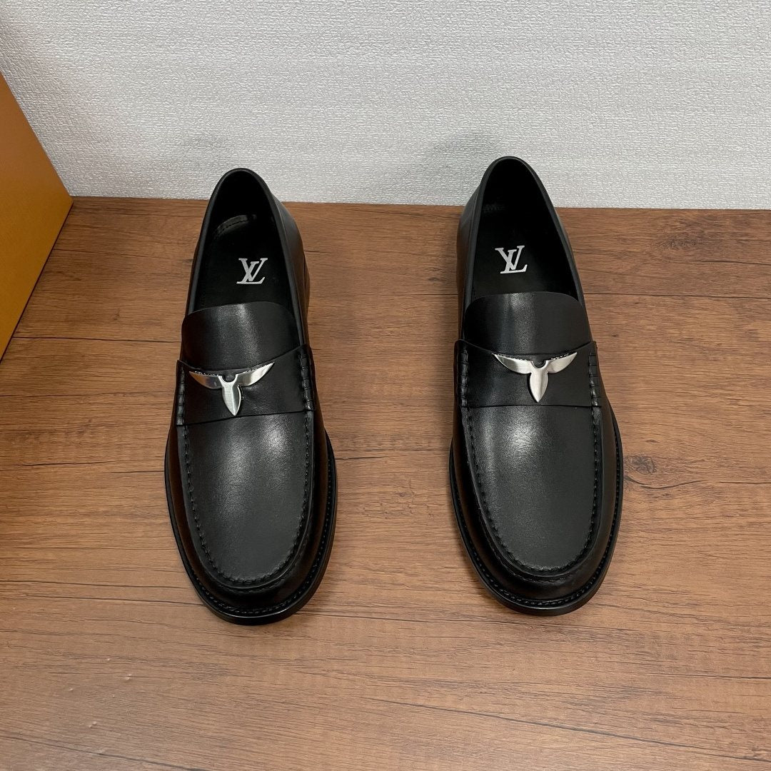 Louis Vuitton Major Black Loafers — front