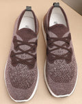 Brunello Cucinelli Taupe Brown Knit Sneakers — hero