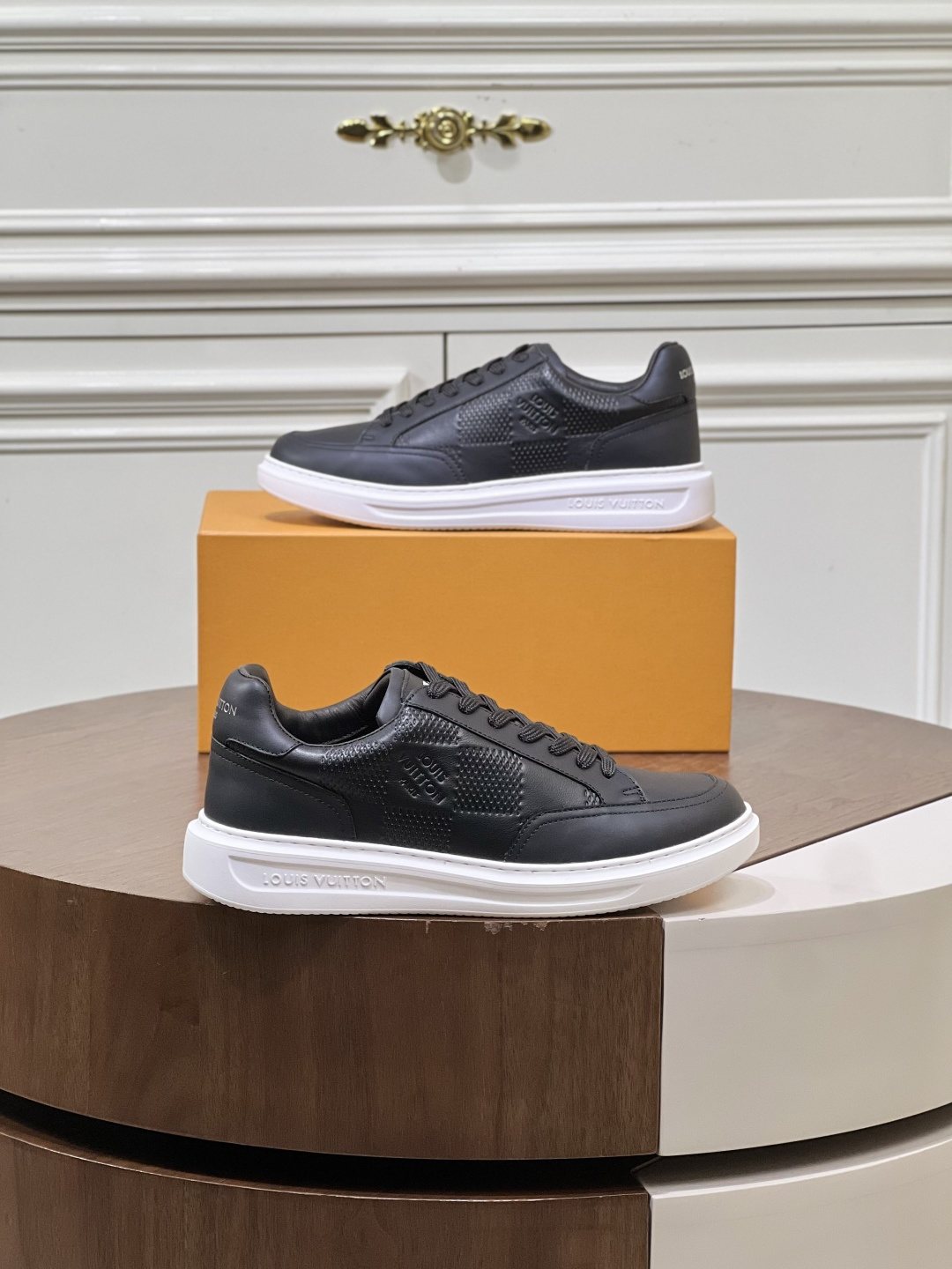 Louis Vuitton Black Low-Top Sneakers — side