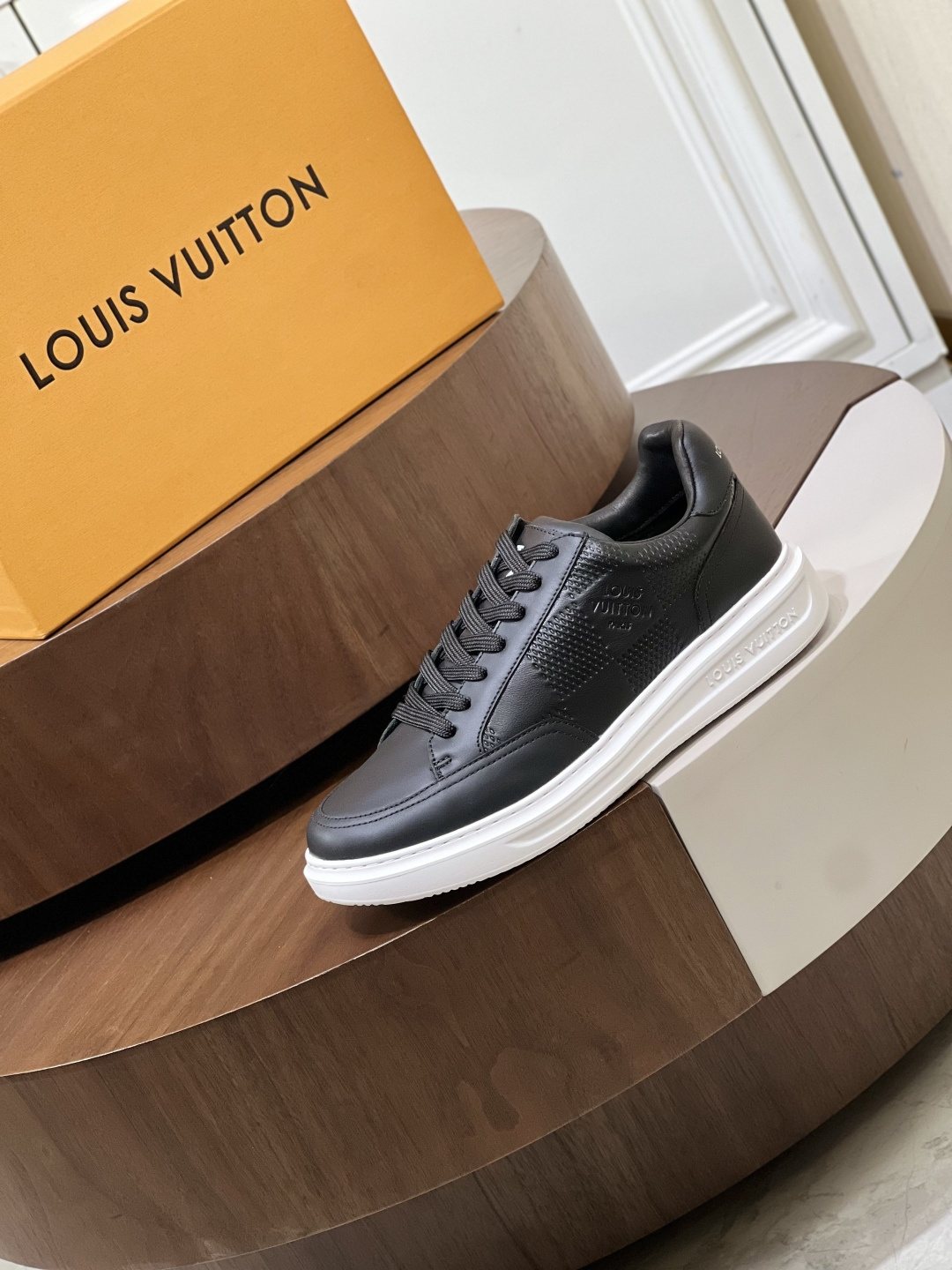 Louis Vuitton Black Low-Top Sneakers — side