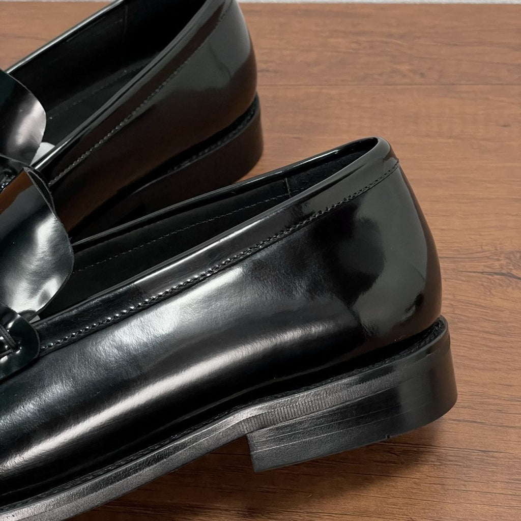 Louis Vuitton Black Logo Buckle Loafers — detail