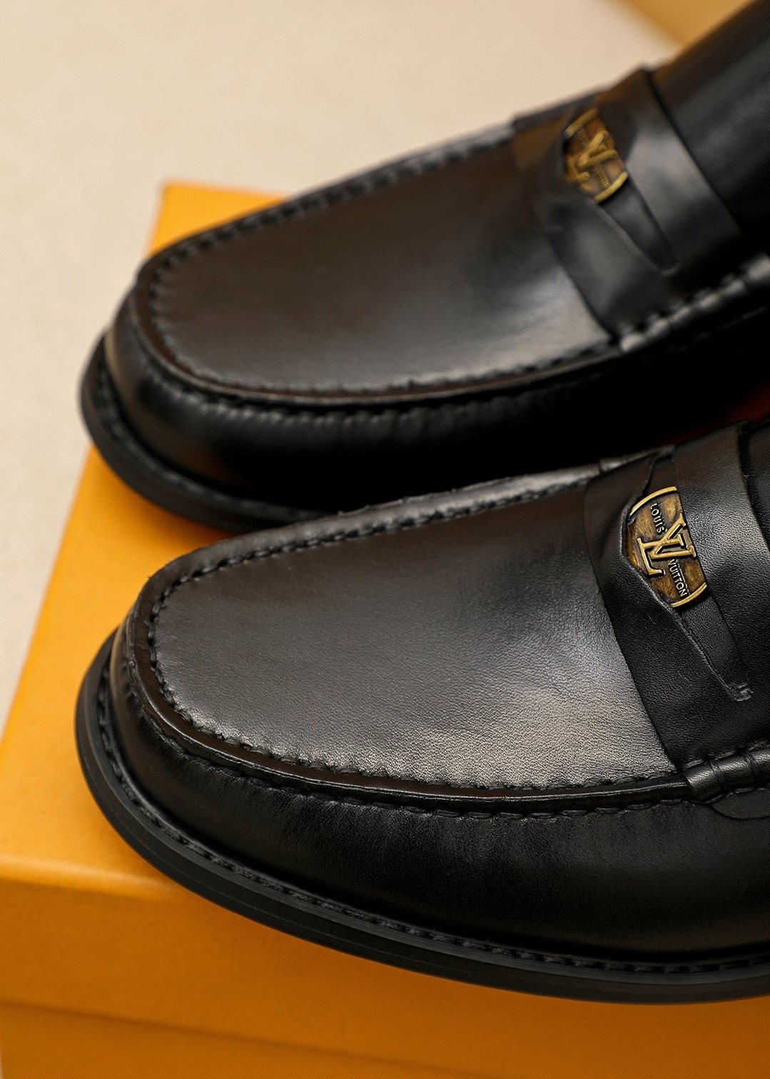 Louis Vuitton Black Hardware Loafers — side