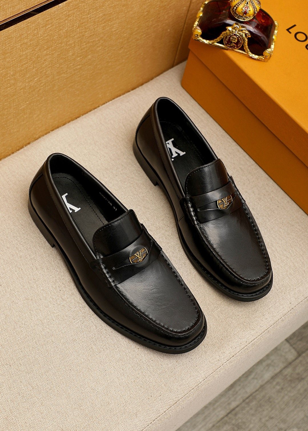 Louis Vuitton Black Hardware Loafers — front