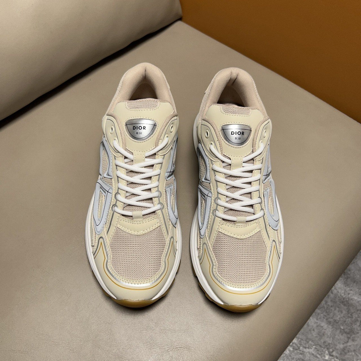 Dior B30 Cream and Gray Sneakers — hero