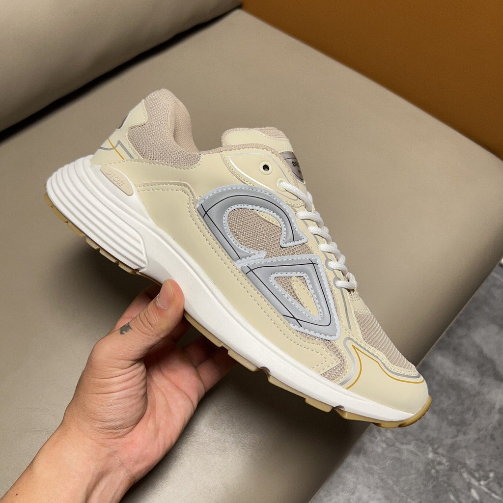 Dior B30 Cream and Gray Sneakers — side