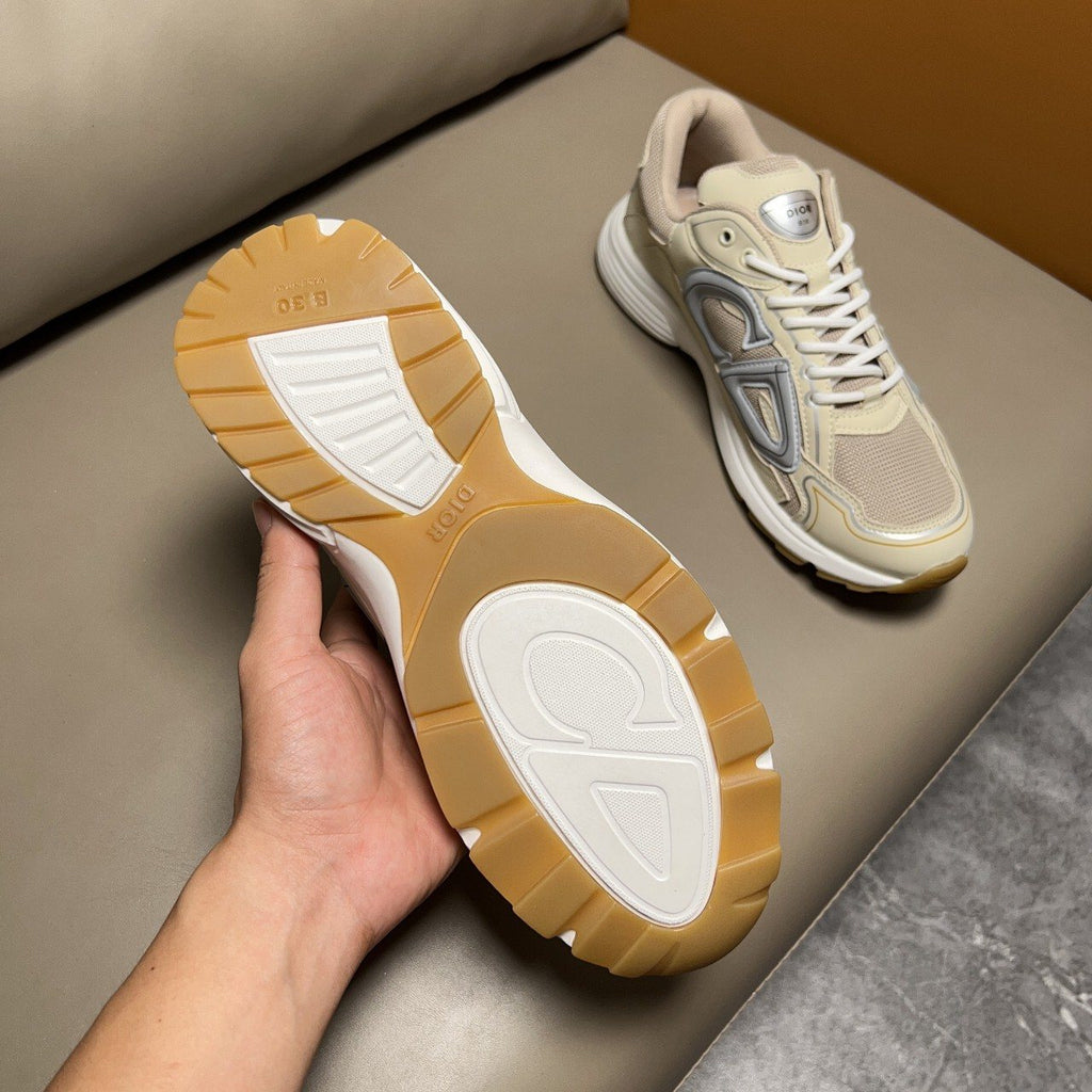 Dior B30 Cream and Gray Sneakers — detail