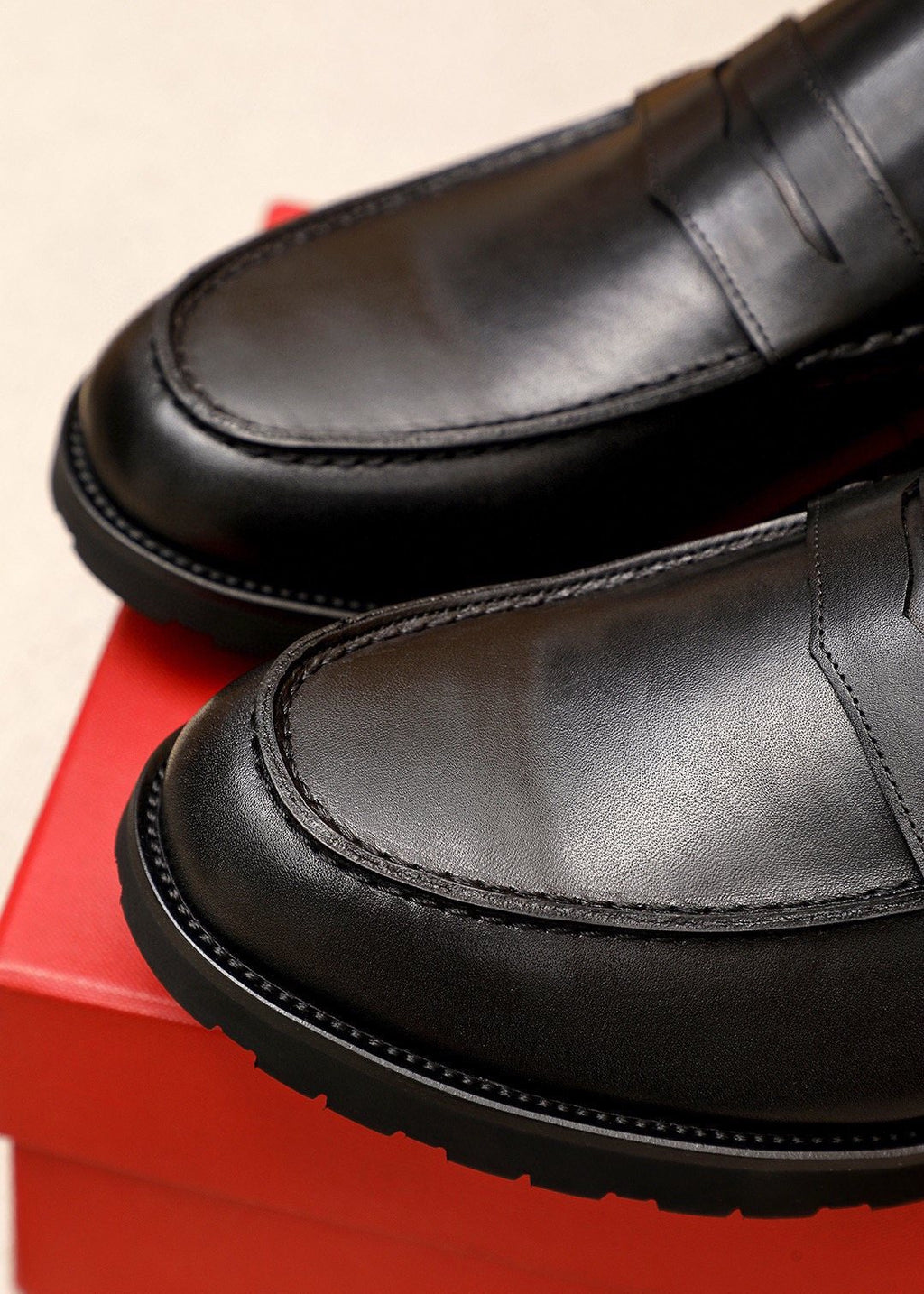 Ferragamo Black Strap Loafers — detail