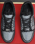 Philipp Plein Black & Silver Textured Sneakers — hero