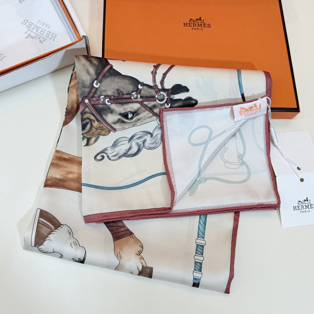 Hermès Equestrian Silk Scarf — detail