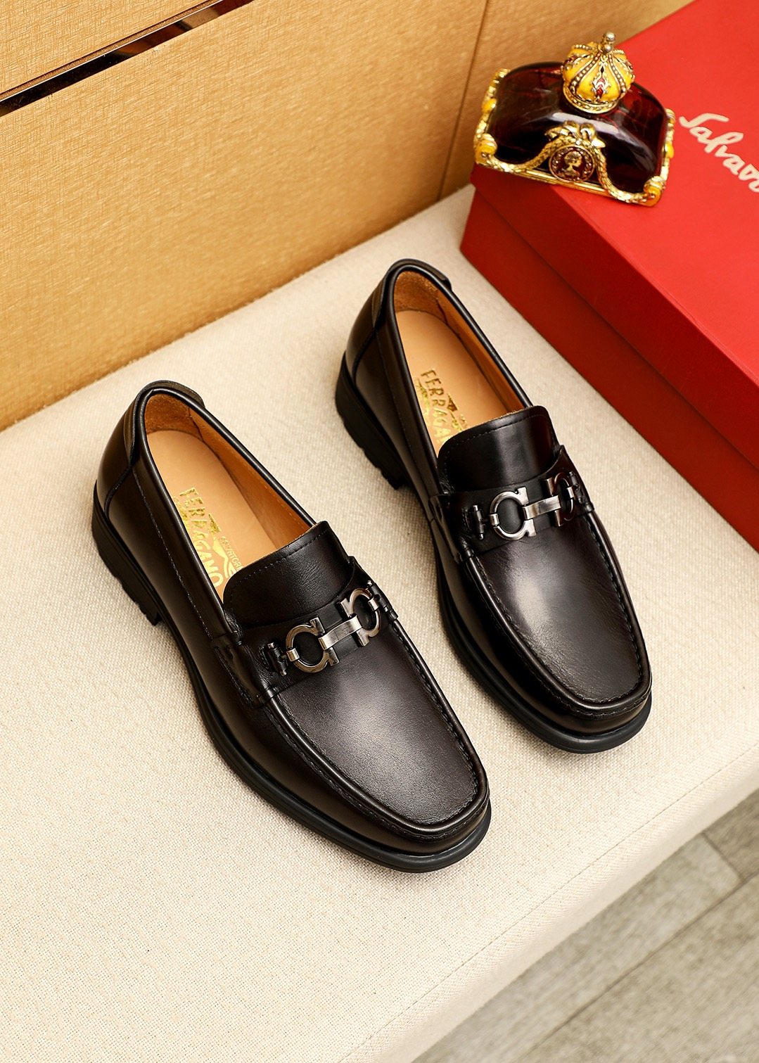 Ferragamo Black Bit Loafers — hero