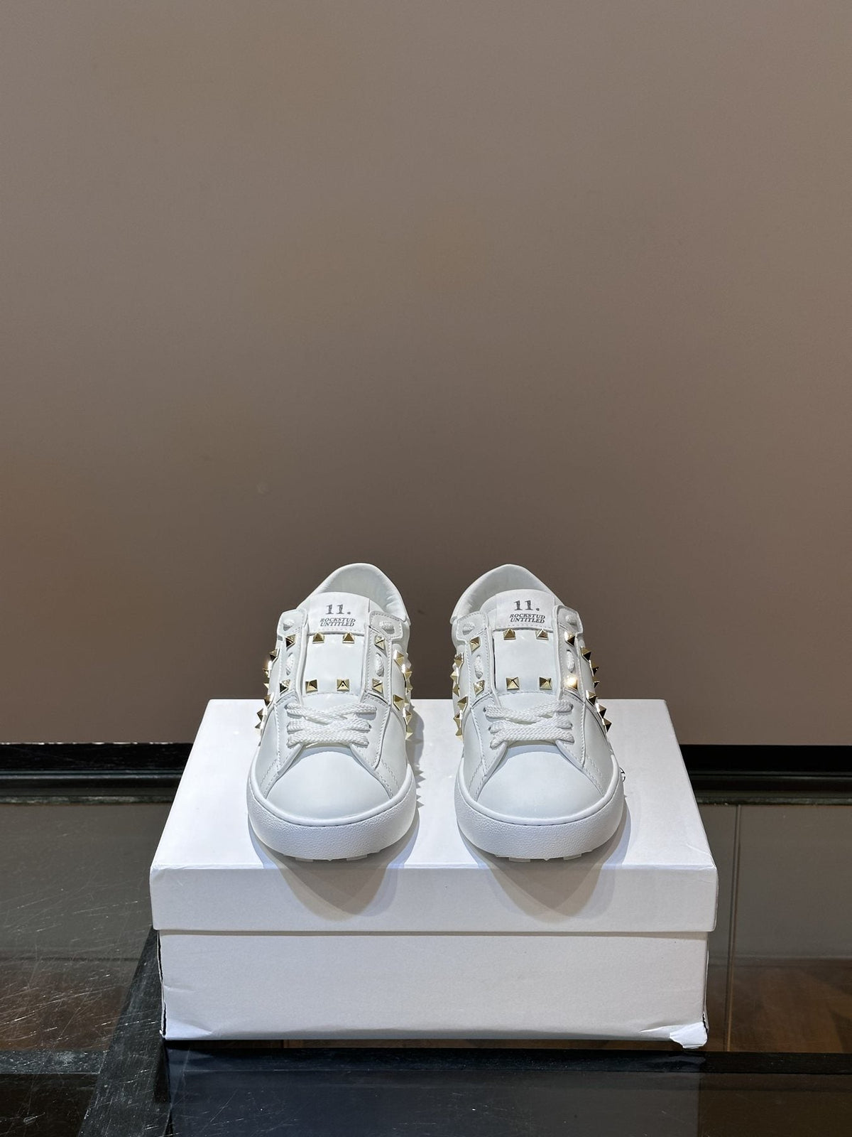 Valentino Gold Stud Low-Top Sneakers — front