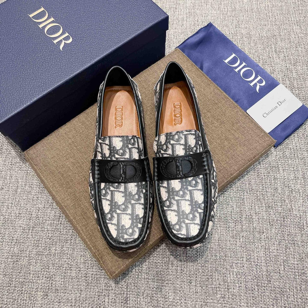 Dior Patterned Trim Loafers — hero