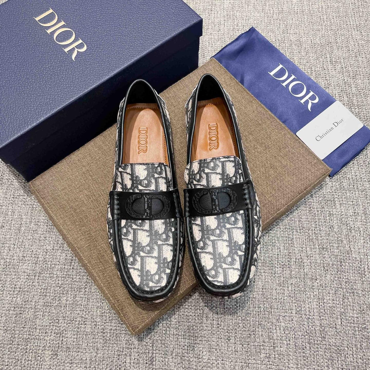 Dior Patterned Trim Loafers — hero