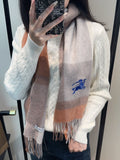 Burberry Pink Plaid Fringe Scarf — hero