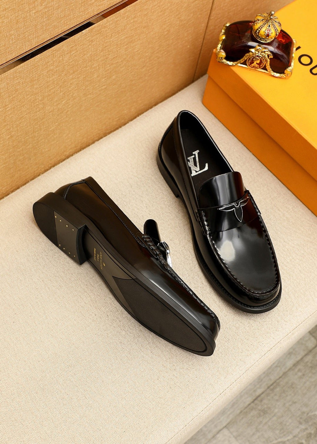 Louis Vuitton Black Hardware Loafers — front