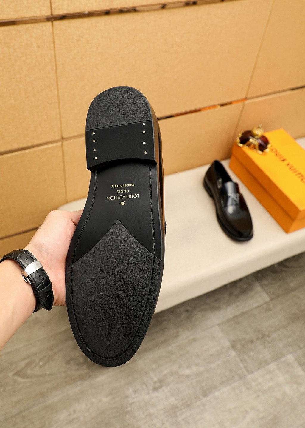 Louis Vuitton Black Hardware Loafers — detail