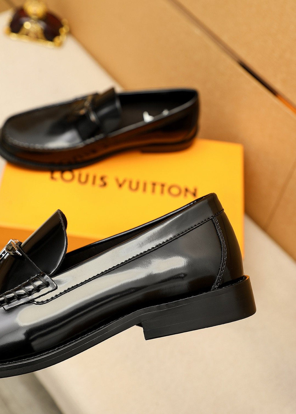 Louis Vuitton Black Hardware Loafers — side
